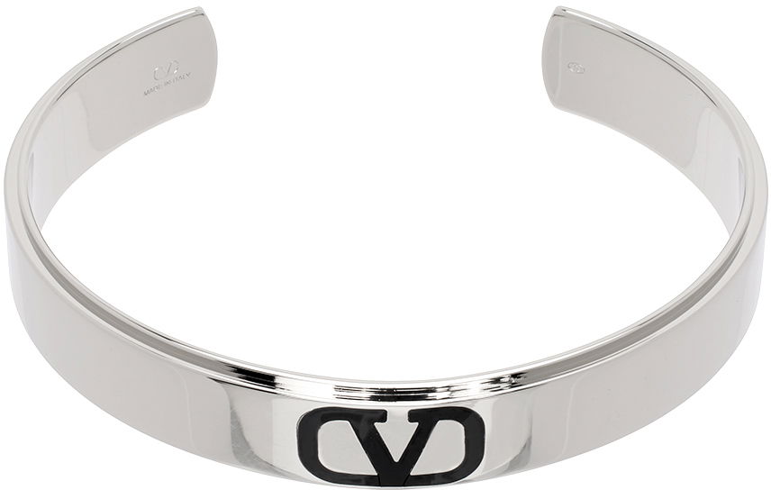 Armbånd Valentino Garavani VLogo Signature Cuff Bracelet "Silver & Black" Metalisk | 4Y2J0R31GMU, 0