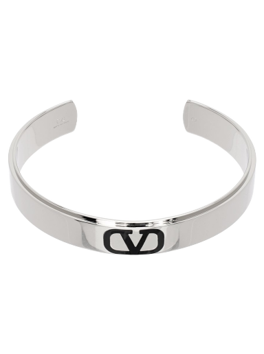 Armbånd Valentino Garavani VLogo Signature Cuff Bracelet "Silver & Black" Metalisk | 4Y2J0R31GMU