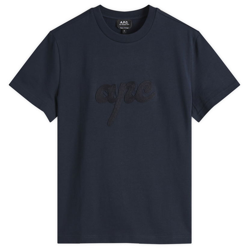 T-shirt A.P.C. Women's Lenny Logo T-Shirt, Size Large Mørkeblå | COHGS-M26504-IAK