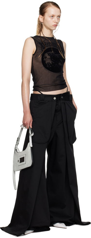 Bukser Jean Paul Gaultier Oliver Edition 'The Wrap' Wide Leg Trousers Sort | 24/27-F-PA113P-C048-00, 4
