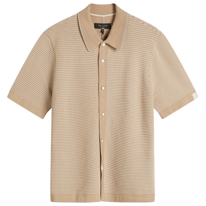 Skjorte rag & bone Rag & Bone Harvey Jacquard Stripe Shirt Beige | MBS25S025BC25-BEI