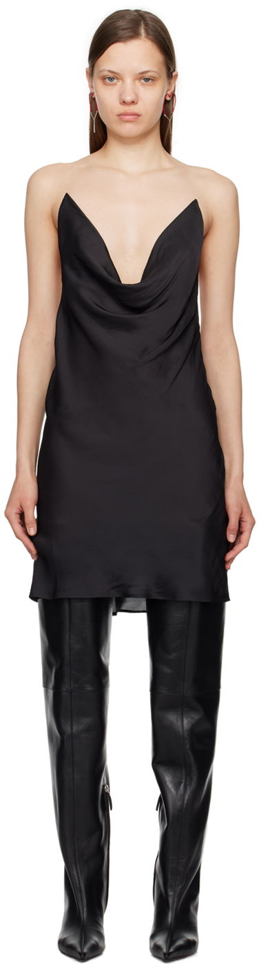 Kjole Y/PROJECT Black Invisible Strap Minidress Sort | 102DR005