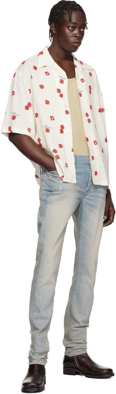 Skjorte AMIRI Dice Print Bowling Shirt Hvid | AMSTCA1093, 3