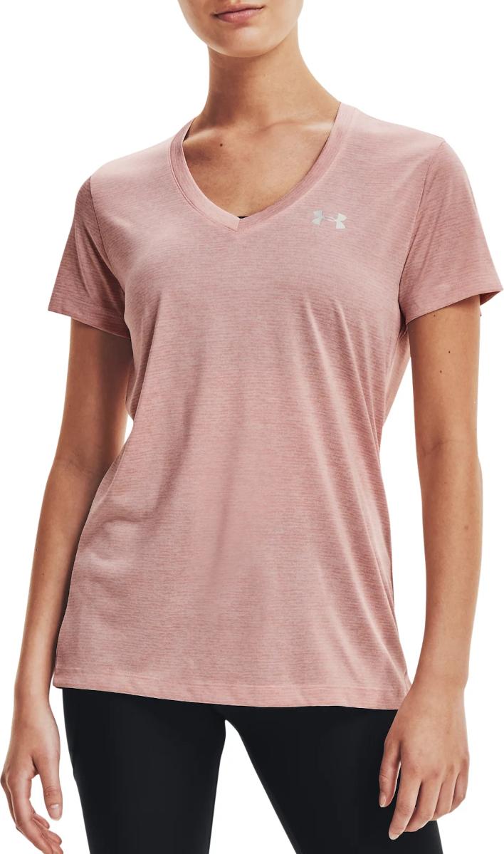 T-shirt Under Armour Under Armour Tech Twist V-Neck T-Shirt Lyserød | 1258568-685