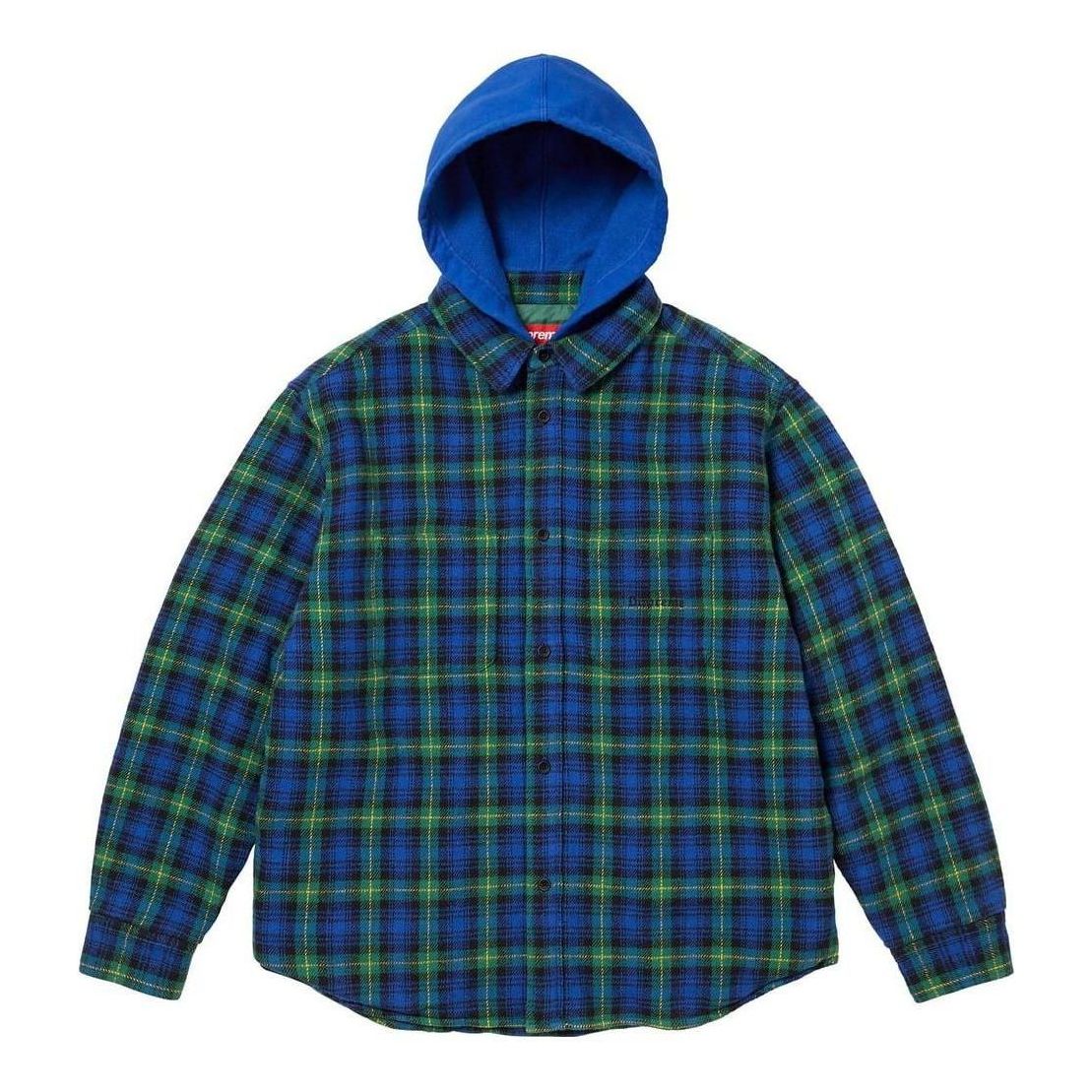 Skjorte Supreme Flannel Hooded Shirt Blå | SUP-FW23-232, 0
