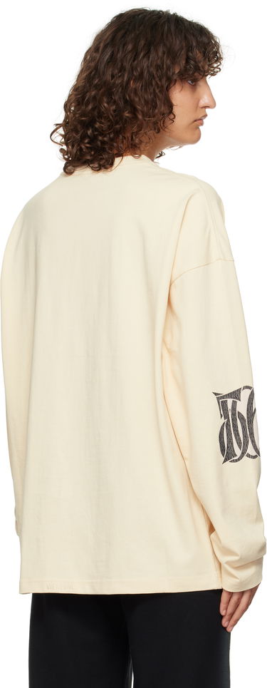 T-shirt We11done Letter Logo Print Long-Sleeved T-Shirt Beige | WD-TT3-24-746-U-BG, 2