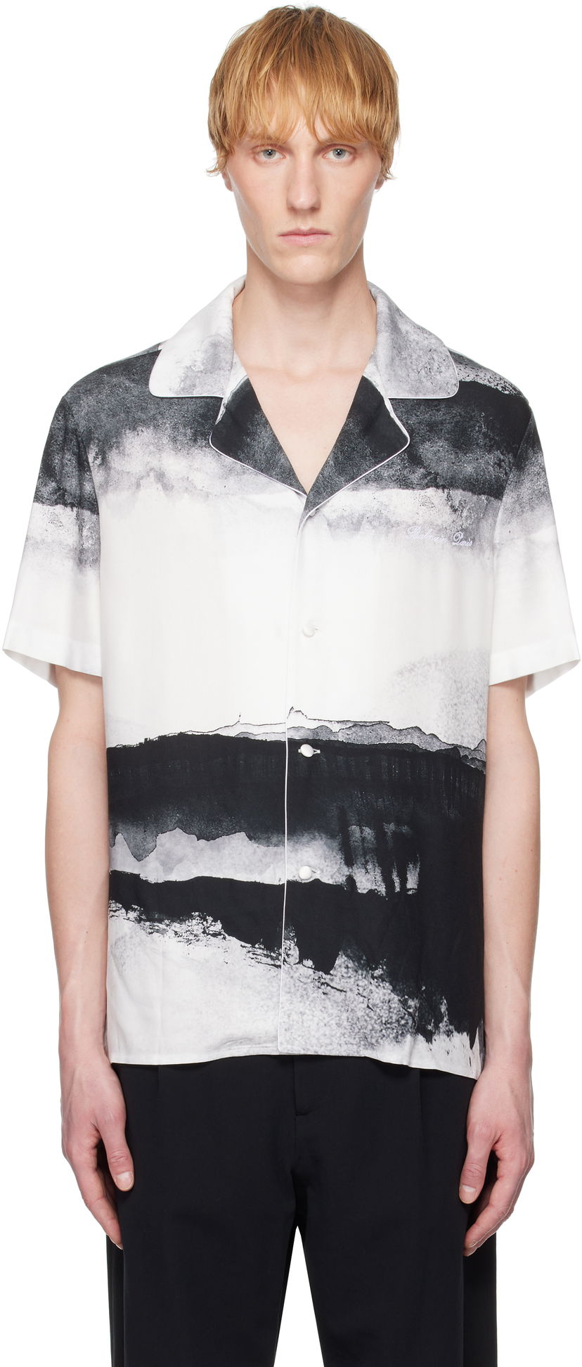 Skjorte Balmain Balmain Pyjama Moon Print Shirt Hvid | EH0HN087VI27