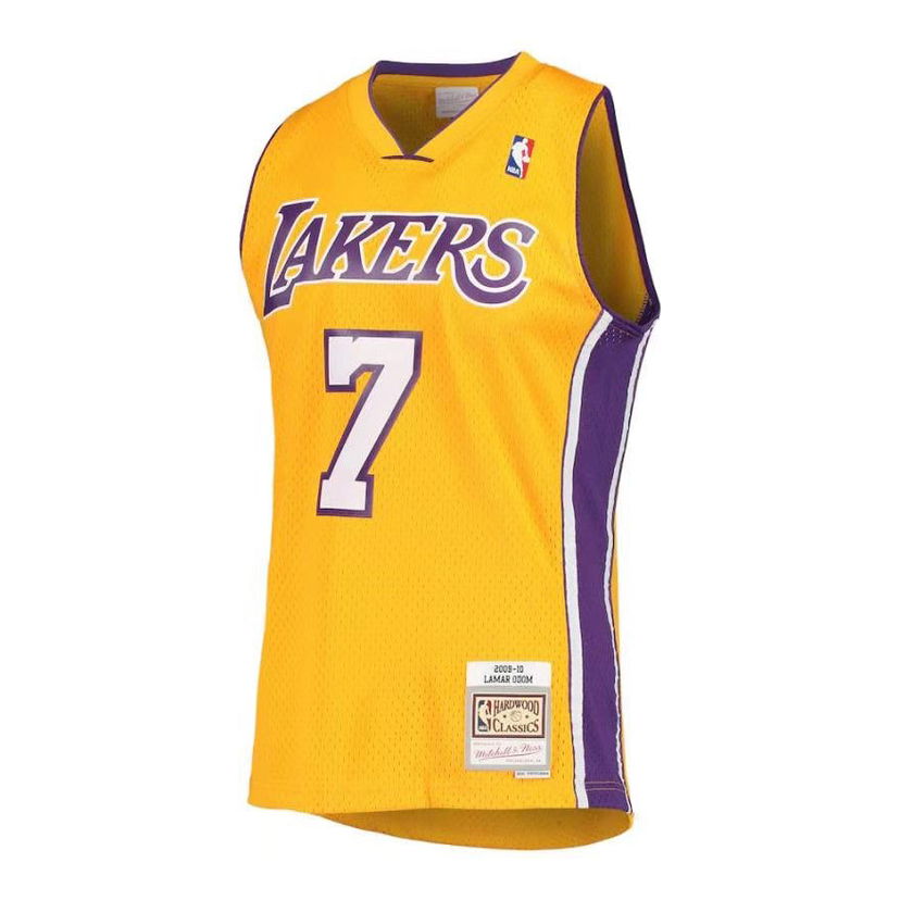 Jersey Mitchell & Ness Los Angeles Lakers Lamar Odom #7 Hardwood Classics NBA Swingman Jersey Gul | SMJYGS20047-LALGOLD09LOM