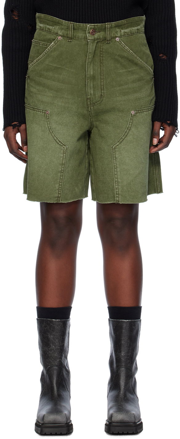 Shorts We11done Faded Denim Shorts Grøn | WD-DP0-24-379-M-KK, 0