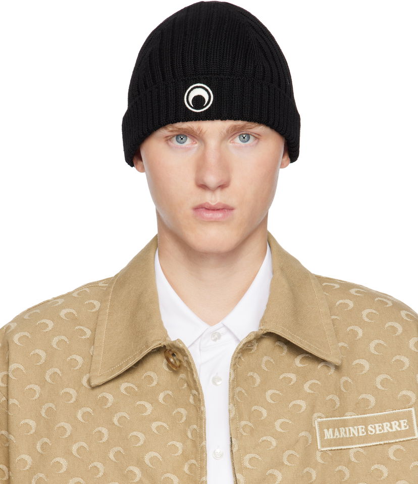 Beanie Marine Serre Logo Knit Beanie Sort | UHG012A CKNI0527