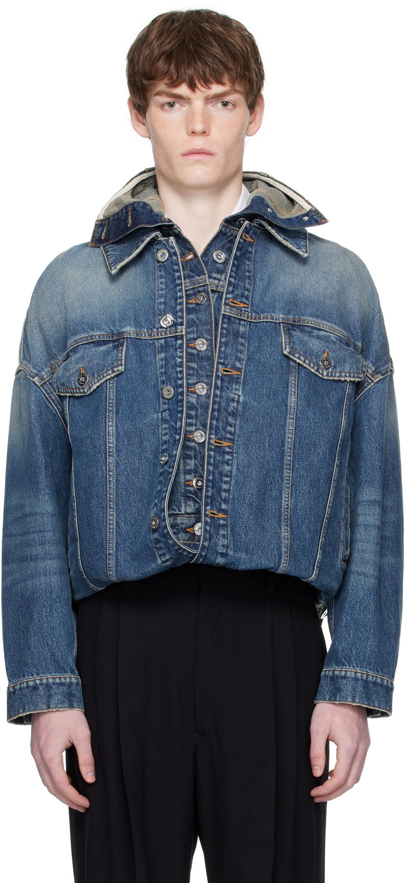 Jakke Jean Paul Gaultier Jean Paul Gaultier 'The Double' Denim Jacket Blå | 25/03-U-JA006-D024-57
