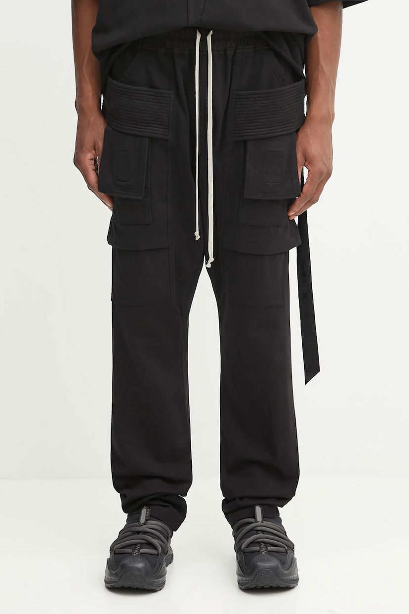 Cargo bukser Rick Owens Rick Owens DRKSHDW Creatch Cargo Drawstring Pants Sort | DU02E7376.RIG