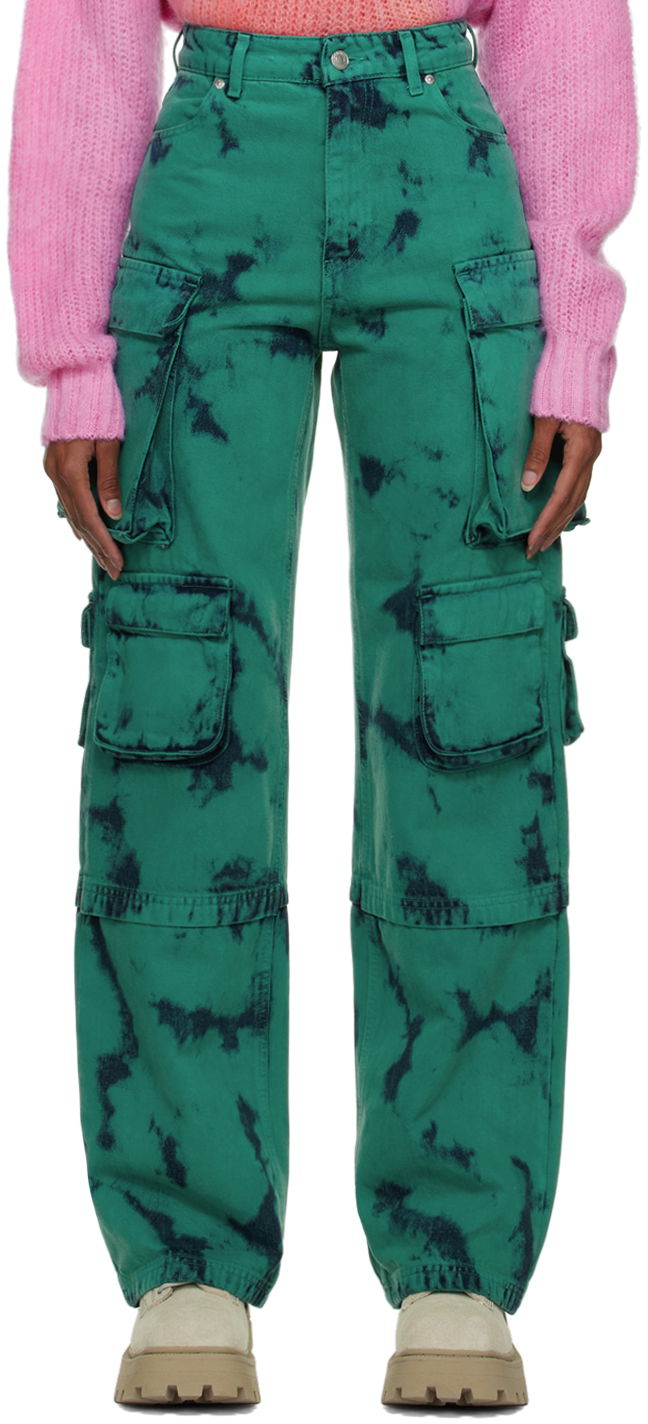 Jeans MSGM MSGM Exclusive Tie-Dye Cargo Jeans Grøn | 3341MDP53T 227780