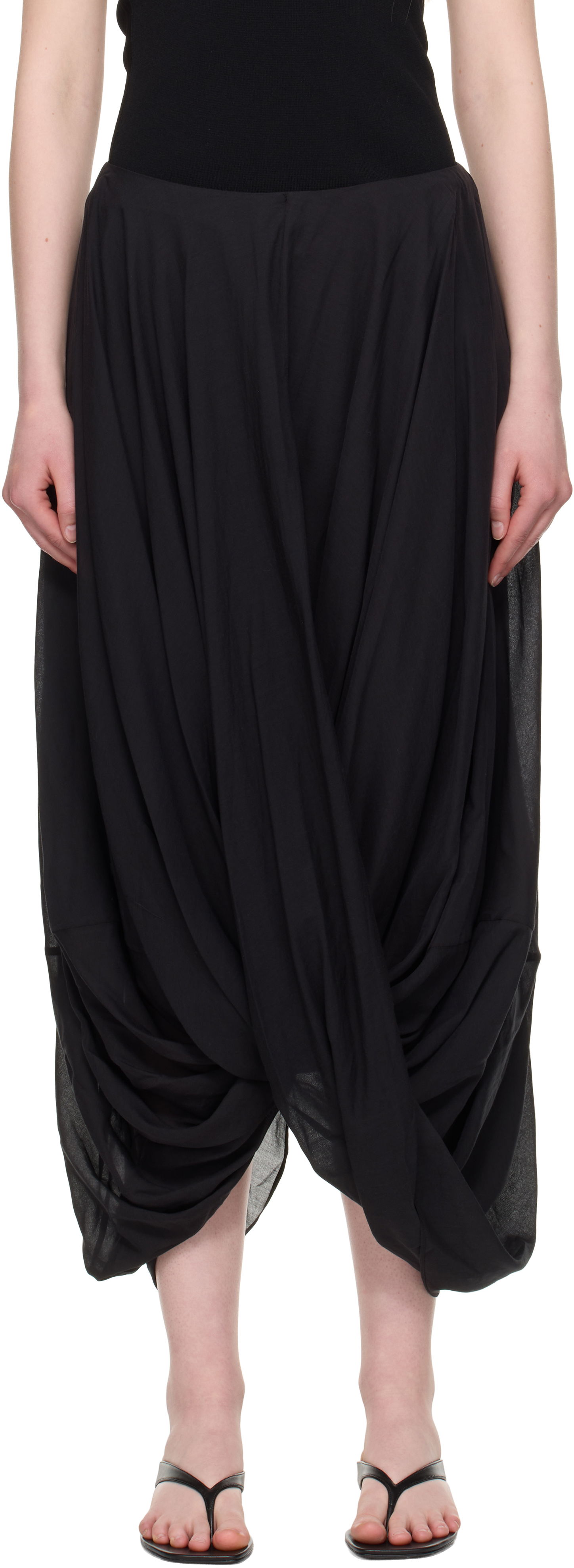 Nederdel TOTEME TOTEME Cocoon Maxi Skirt Sort | 253-WRB0306-FB0430, 0