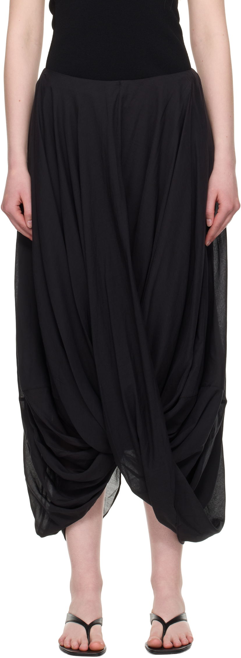 Nederdel TOTEME TOTEME Cocoon Maxi Skirt Sort | 253-WRB0306-FB0430