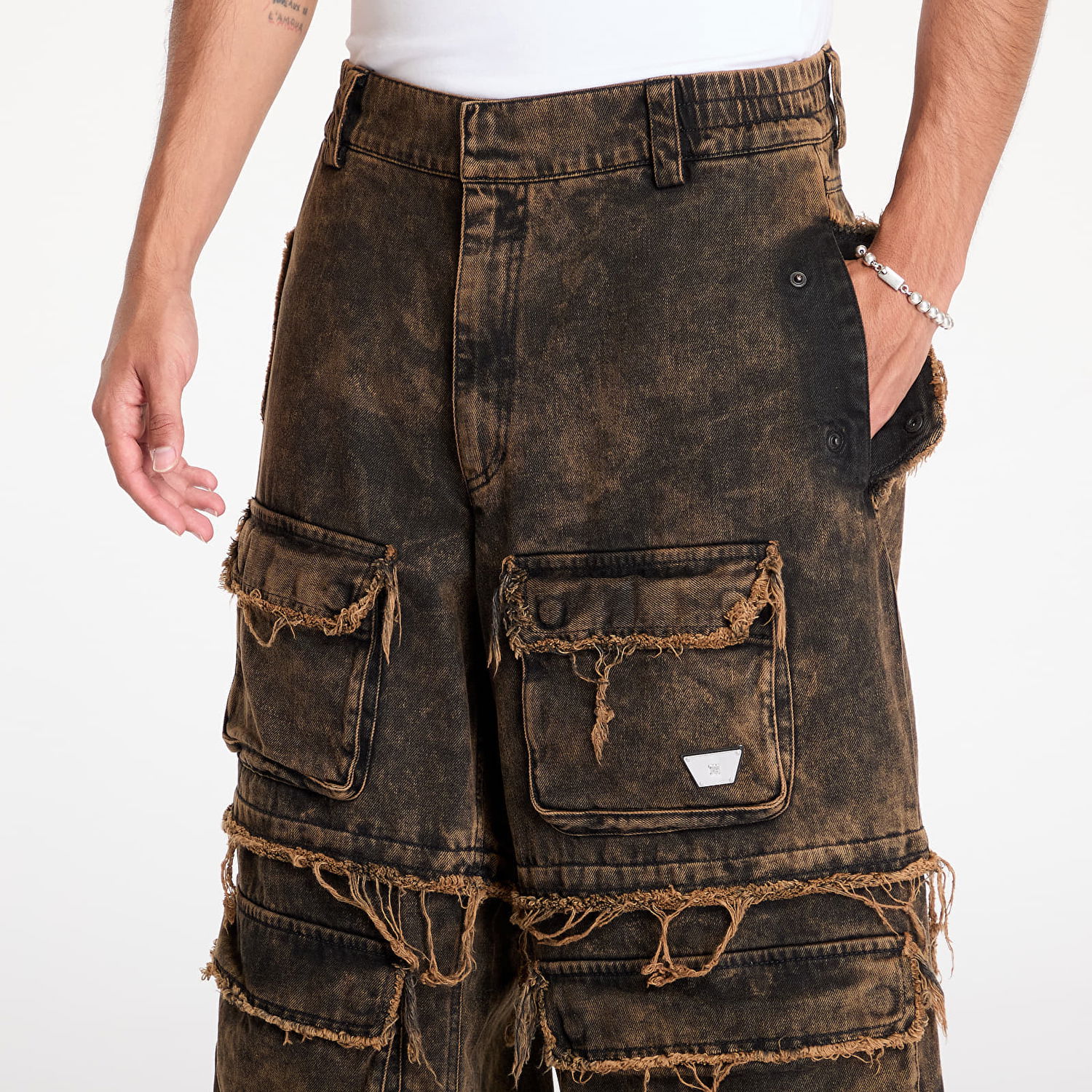 Jeans MISBHV Ibiza Oversize Cargo Trousers Acid Black Sort | 241M320, 1