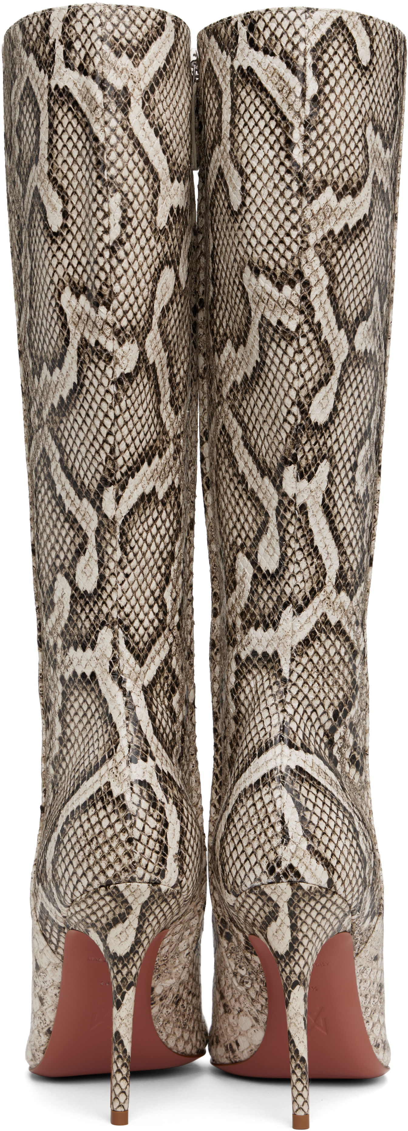 Frakker Amina Muaddi Amina Muaddi Barbara 105 Tall Boots Beige | BARBARA BOOT SNAKE, 1