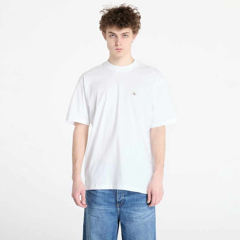 T-shirt CALVIN KLEIN Calvin Klein Jeans Men's Relaxed Fit Woven Label Tee Hvid | J30J326857 YAF