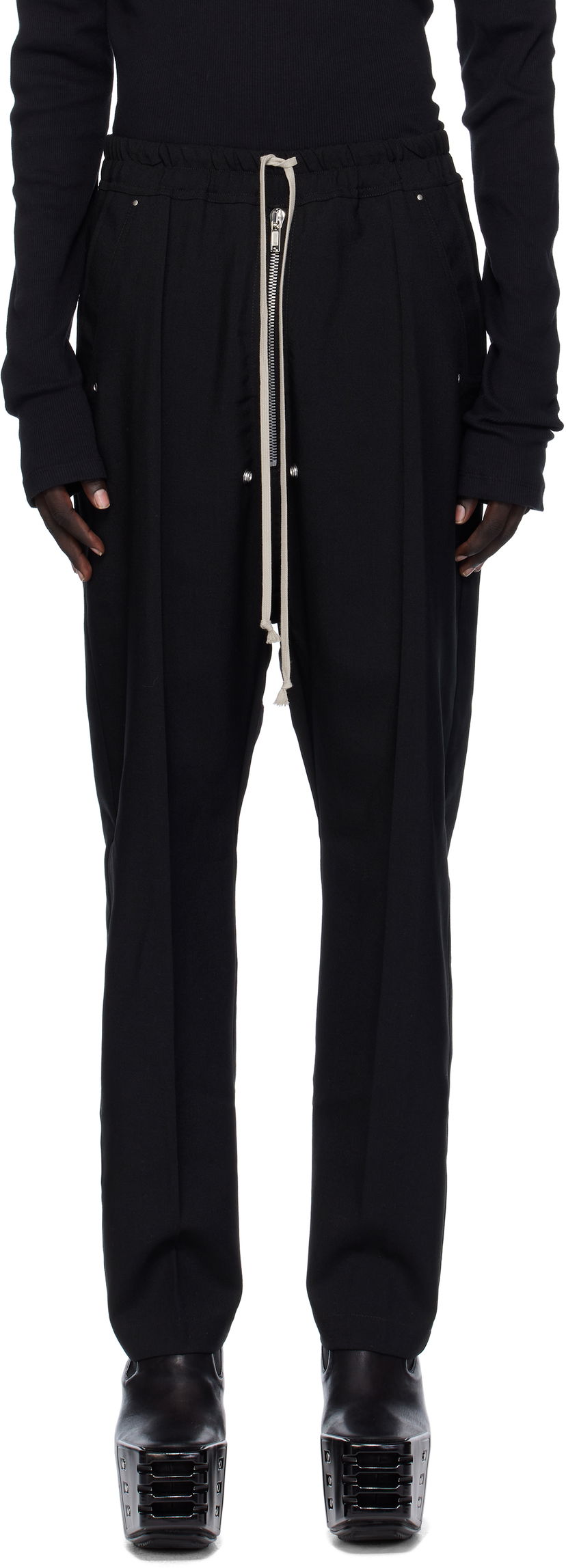 Bukser Rick Owens Rick Owens Concordians Bela Trousers Sort | RU02E1361 WGP