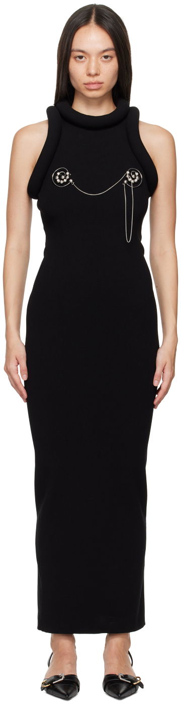 Kjole Jean Paul Gaultier Gaultier 'The Long 3D' Maxi Dress Sort | 24/30-F-RO238-M077-00, 0