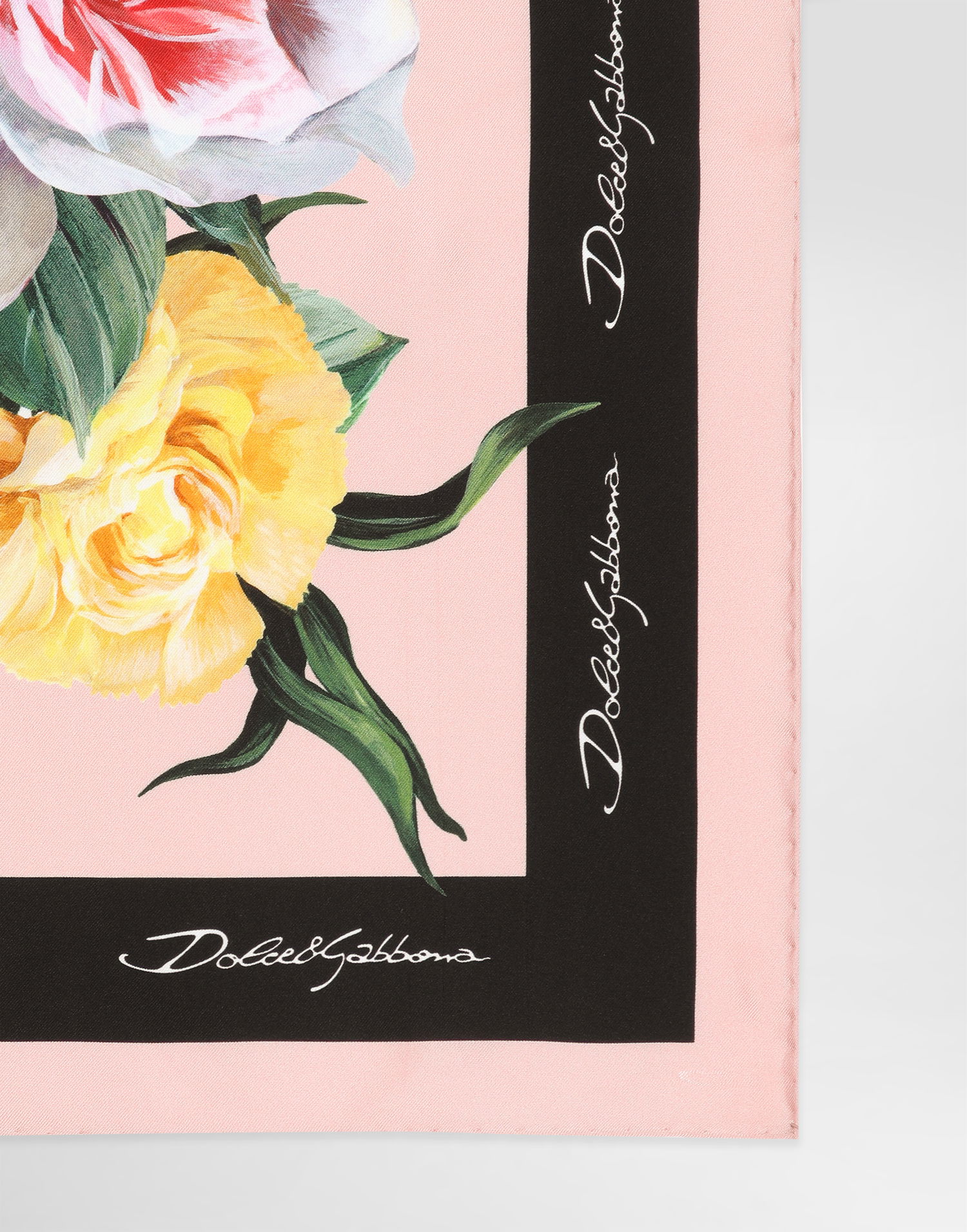 Tørklæde Dolce & Gabbana Dolce & Gabbana Rose and Peony Print Silk Twill Square Scarf Lyserød | FN093RGDCUIHF5IY, 1