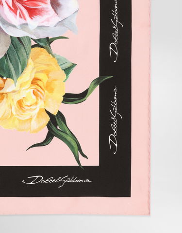 Tørklæde Dolce & Gabbana Dolce & Gabbana Rose and Peony Print Silk Twill Square Scarf Lyserød | FN093RGDCUIHF5IY, 1