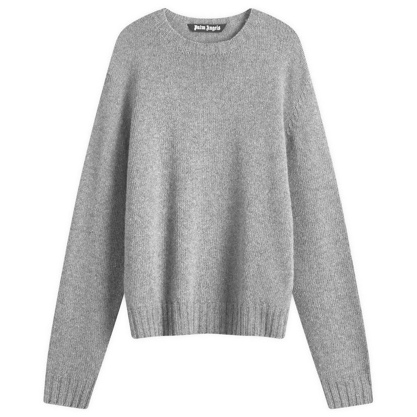 Sweater Palm Angels Melange Crew Knit Sweater Grå | PMHE027S25KNI0010803