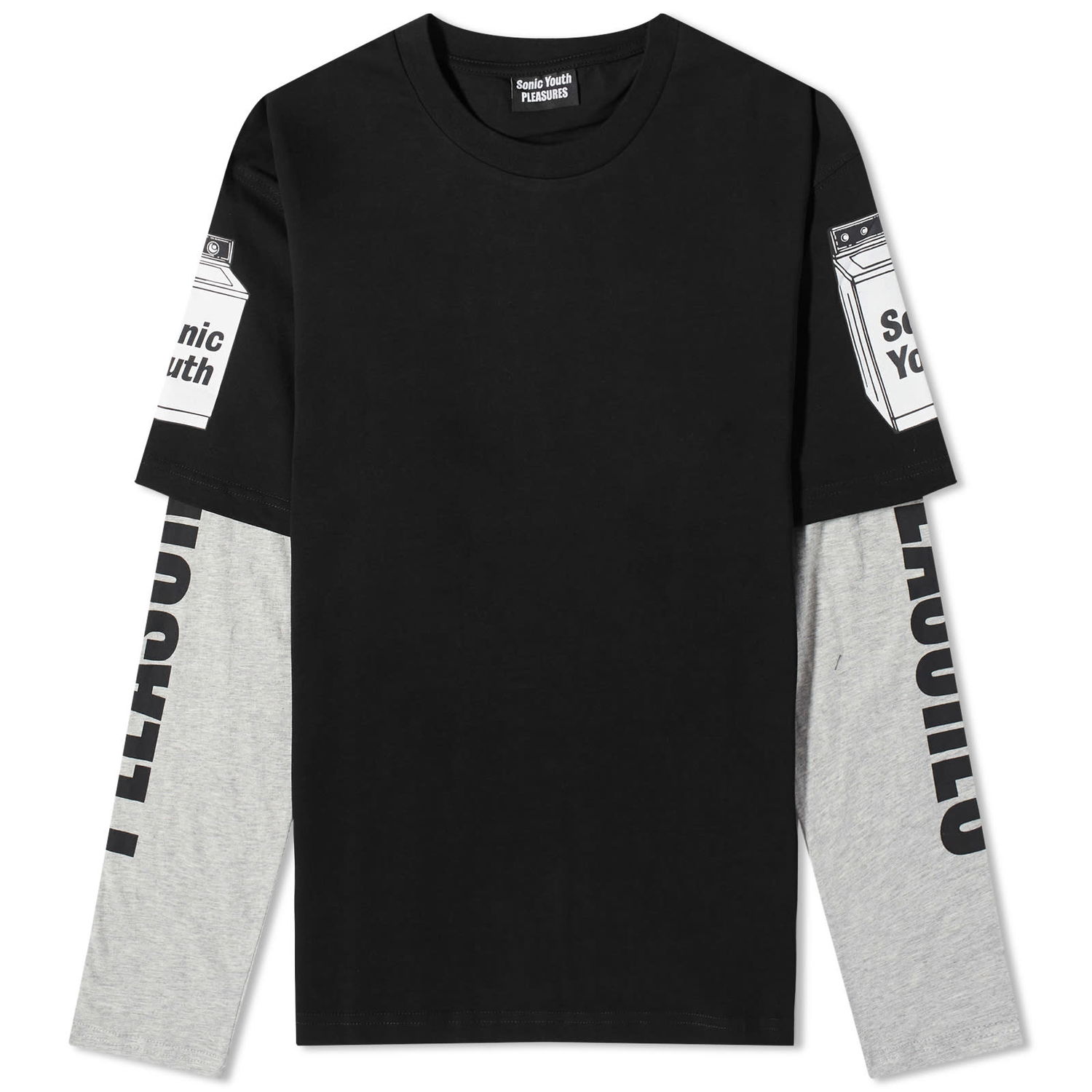 T-shirt Pleasures Becuz Layered Top Sort | P23SY008-BLK, 0