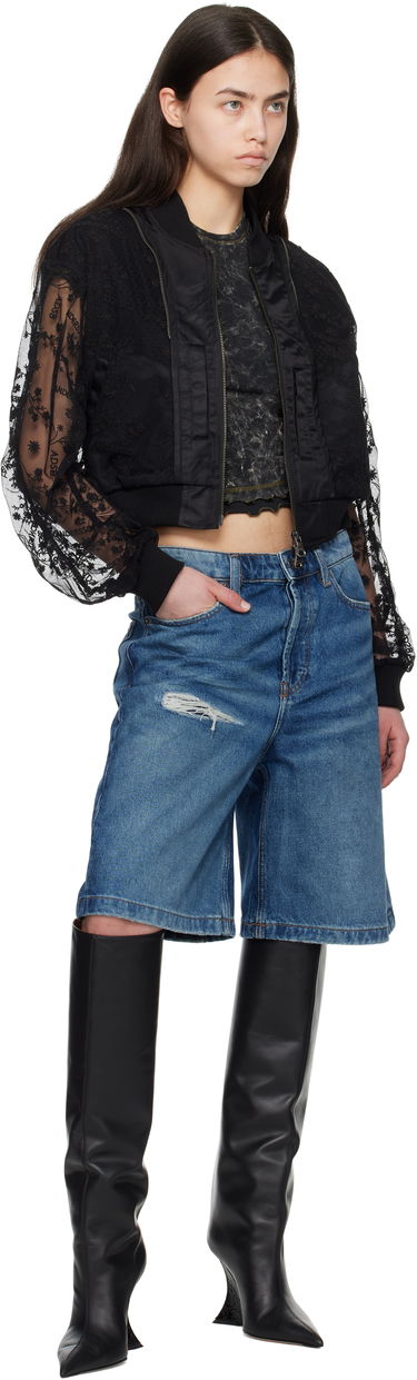 Bomberjakke Andersson Bell Andersson Bell Layered Logo Lace Short Bomber Jacket Sort | awa702w, 3