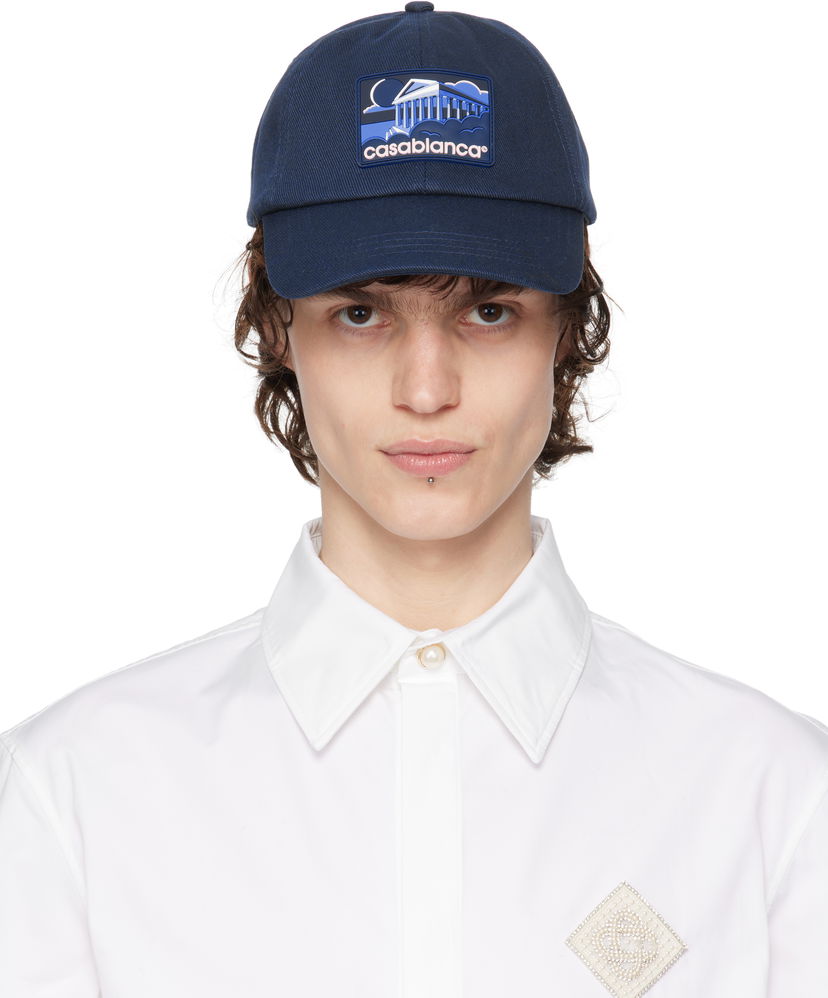 Kasket Casablanca Casablanca Greek Temple Cap Mørkeblå | APS25-HAT-002-03