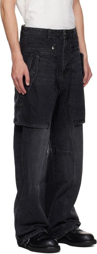 Jeans Andersson Bell Raptor Layered Wide-Leg Jeans Sort | apa838u, 1