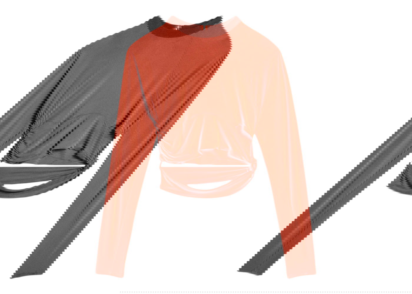 Crop top Jacquemus Le Espelho Knotted Cut-Out Rød | 231JS120-2307-470, 0