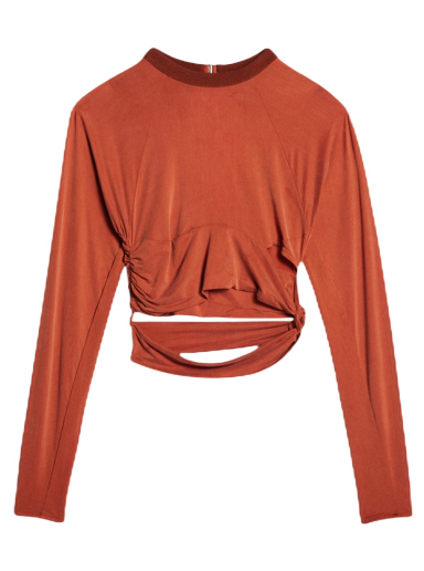 Crop top Jacquemus Le Espelho Knotted Cut-Out Rød | 231JS120-2307-470