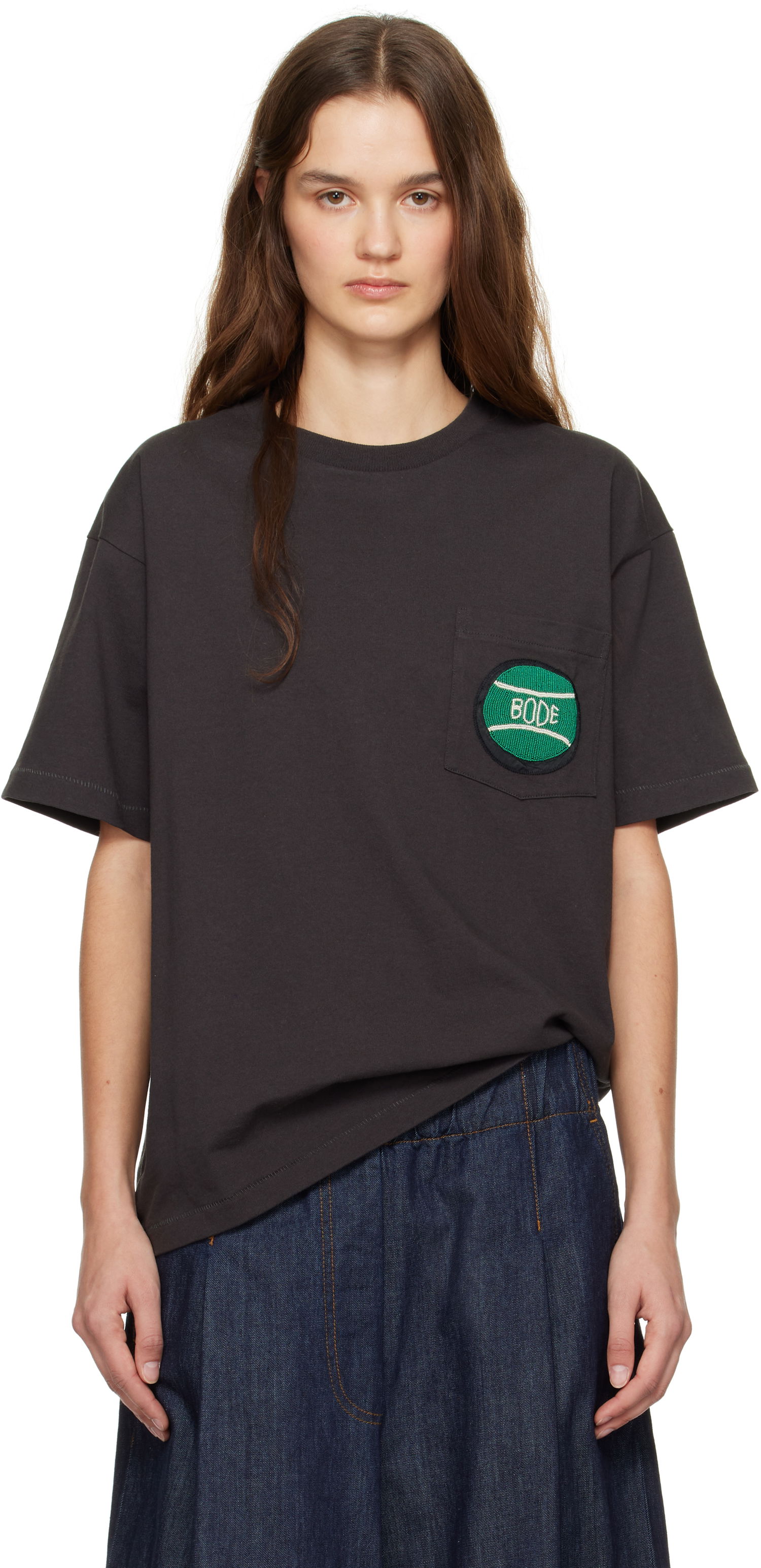 T-shirt Bode Bode Game Point Pocket Tee Grå | MRF24CS056, 0