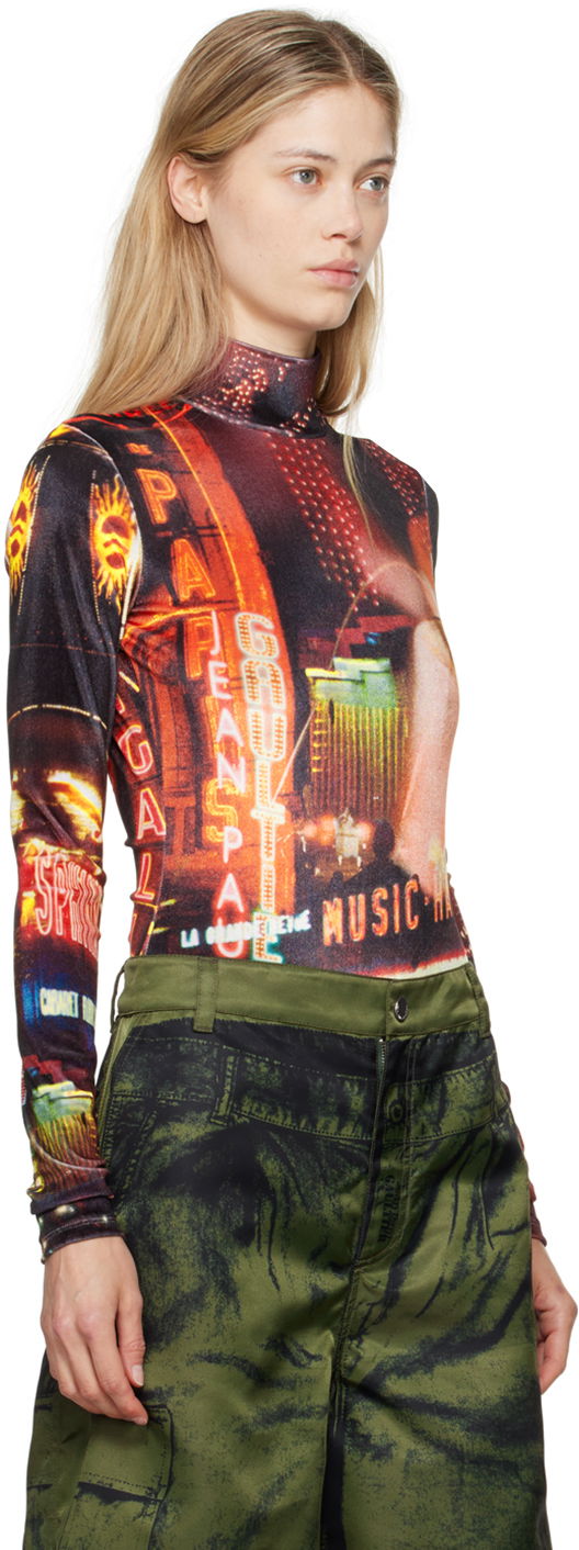 Krop Jean Paul Gaultier Gaultier Velvet Pigalle Turtleneck Bodysuit Flerfarvet | 24/30-F-BD049-J554-00301550, 1