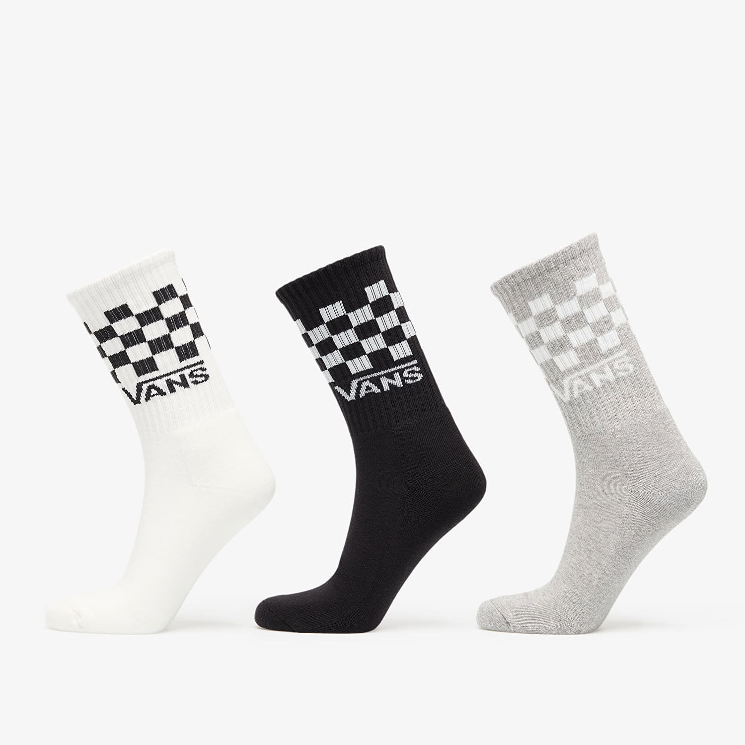 Sokker Vans Vans Classic Check Crew Socks 3-Pack Grå | VN000QBUY281, 0