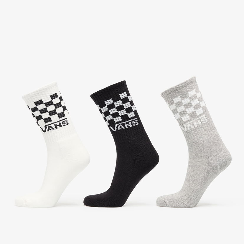 Sokker Vans Vans Classic Check Crew Socks 3-Pack Hvid | VN000QBUY281
