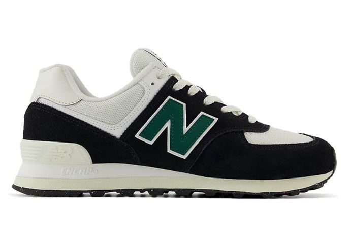 Sneakers og sko New Balance 574 Black White Marsh Green Sort | U574RBG, 0