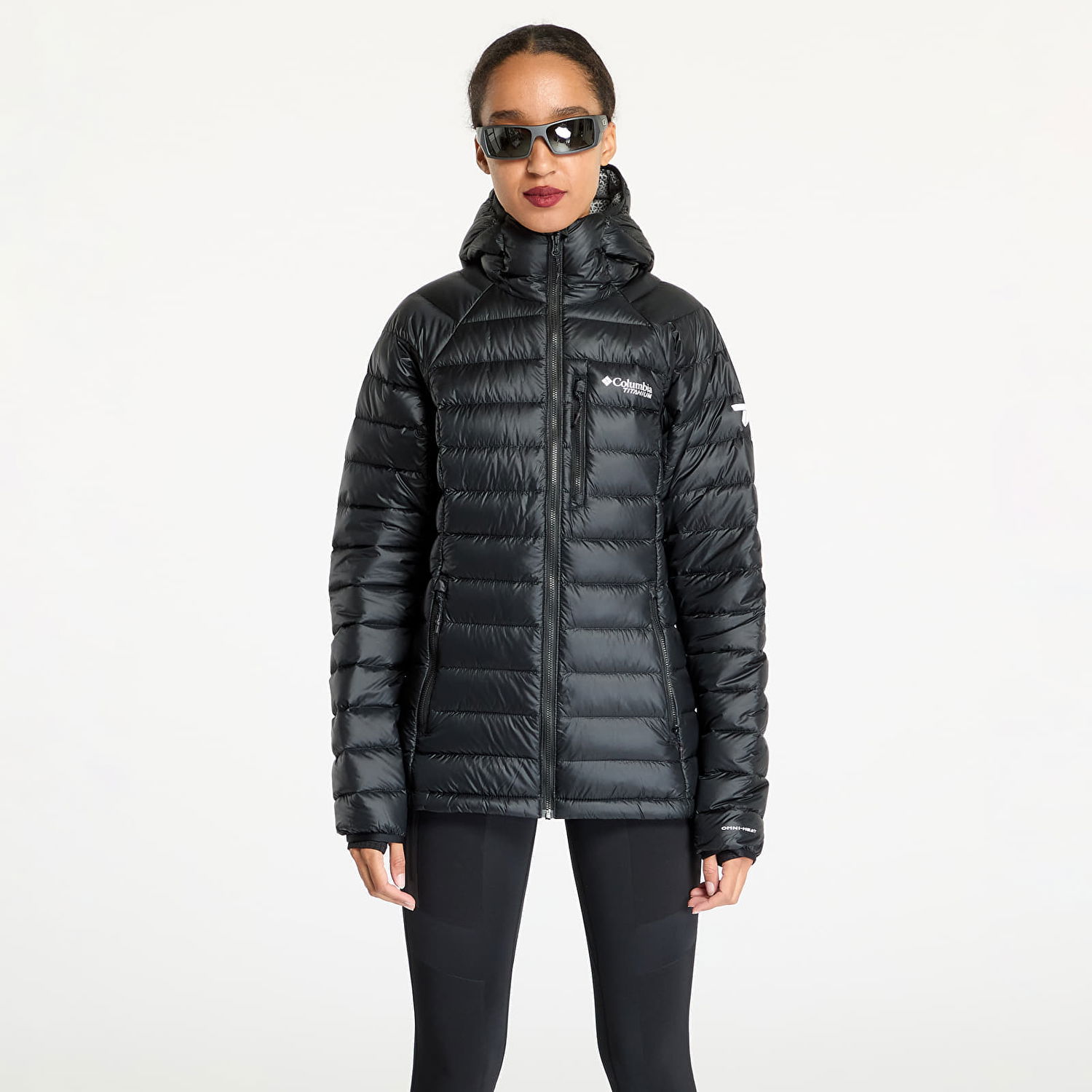 Puffer jakke Columbia Arctic Crest Down Hooded Jacket Black Sort | 2086074010, 0