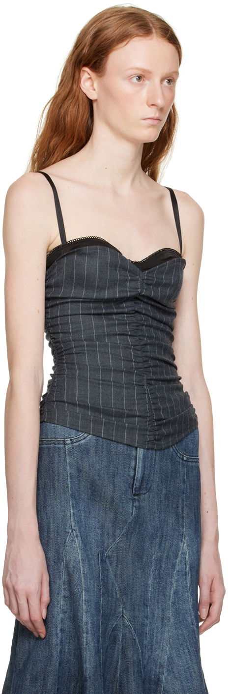 Tanktop Miaou Miaou Renzo Pinstriped Tank Top Grå | 7064PSWBRI, 1