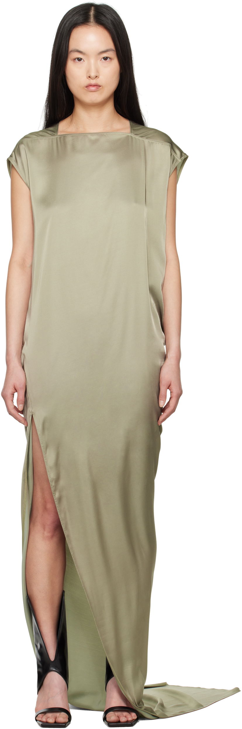 Kjole Rick Owens Rick Owens Hollywood Edfu Maxi Dress Grøn | RP01E7505 SCH