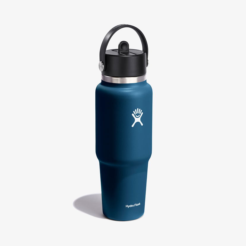 Drikkeflaske Hydro Flask 1000 ml Wide Flex Straw Travel Bottle Indigo Turkis | WT32BFS464