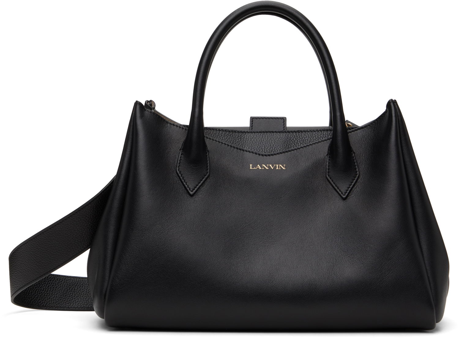 Håndtaske LANVIN Lanvin L'Octave Leather Day Bag Sort | LW-BGSC01-PIGR-A24, 0