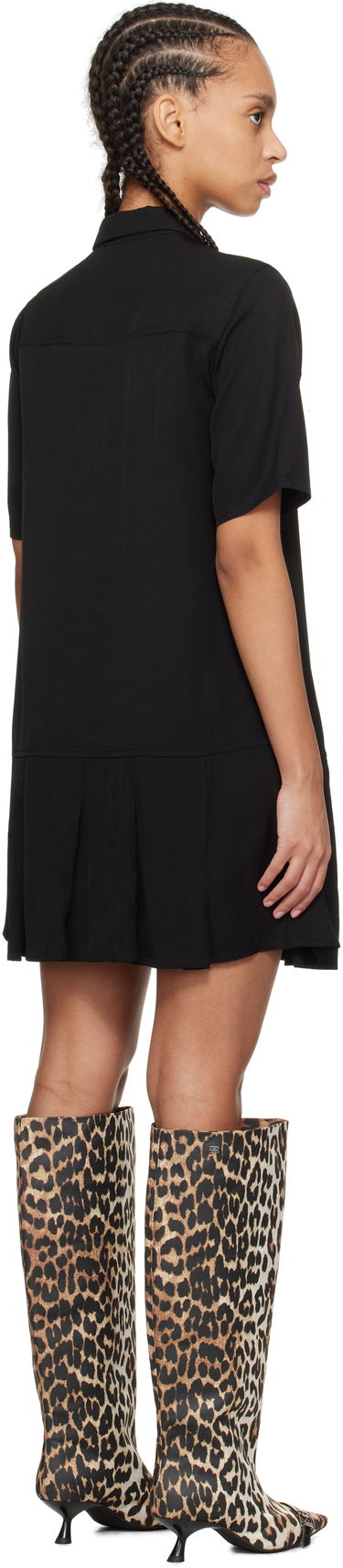 Kjole GANNI GANNI Viscose Twill Mini Dress Sort | W0083, 2