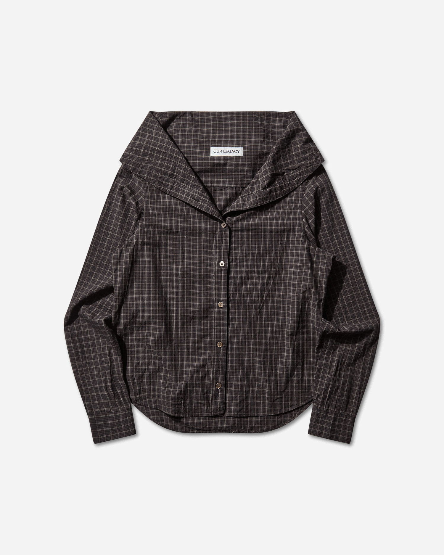 Skjorte OUR LEGACY Kaonashi Layered Collar Faux Lumberjack Check Shirt Brun | W4252KB 001, 1
