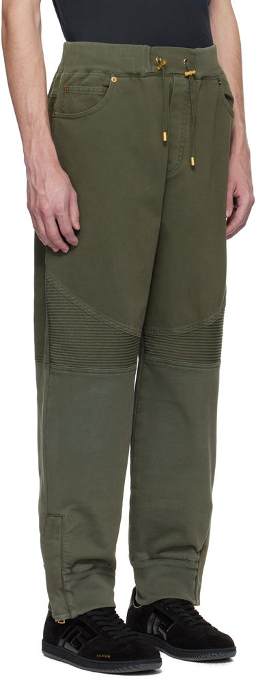Joggingbukser Balmain Balmain Loose-Fit Denim & Jersey Trousers Grøn | EH1MD045DF43, 1