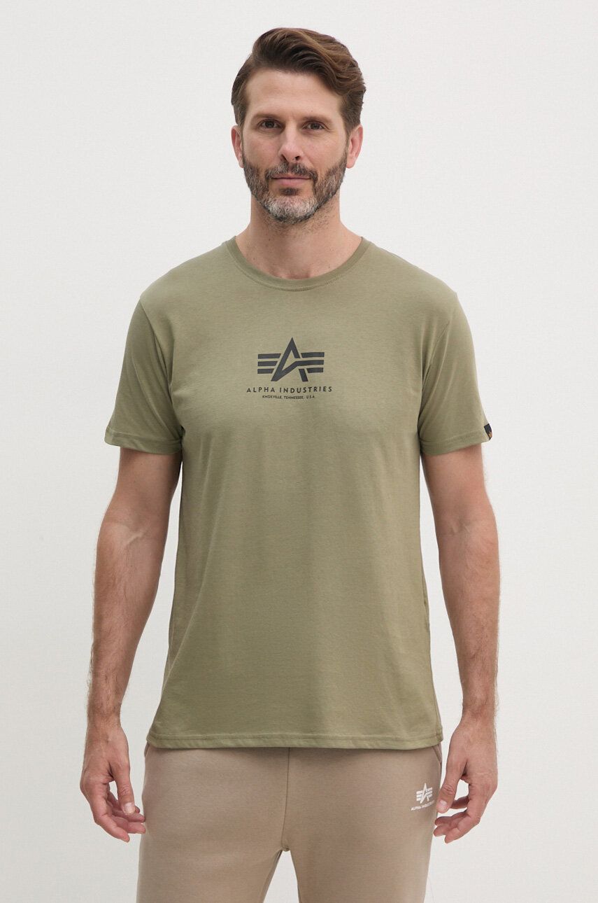 T-shirt Alpha Industries Olive Green Logo T-Shirt Grøn | 118533.11, 0