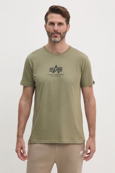 T-shirt Alpha Industries Olive Green Logo T-Shirt Grøn | 118533.11, 0