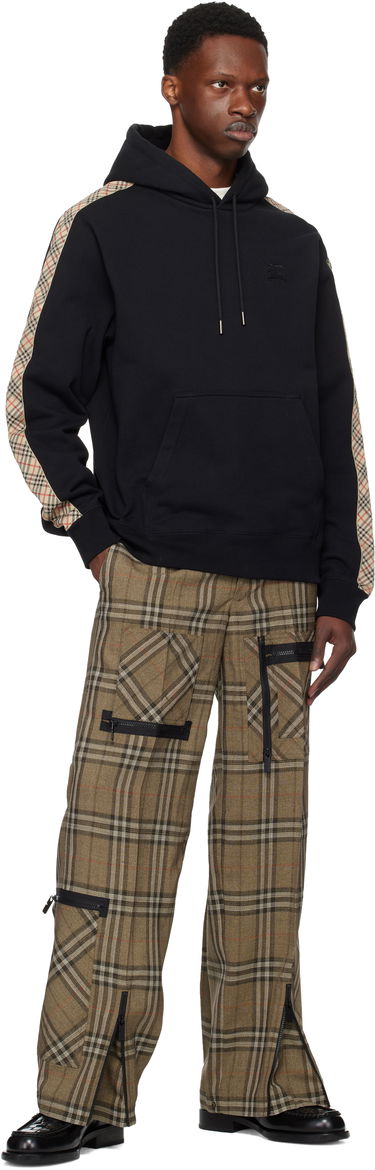 Sweatshirt Burberry Burberry Check Tape Hoodie Sort | 8110789, 3