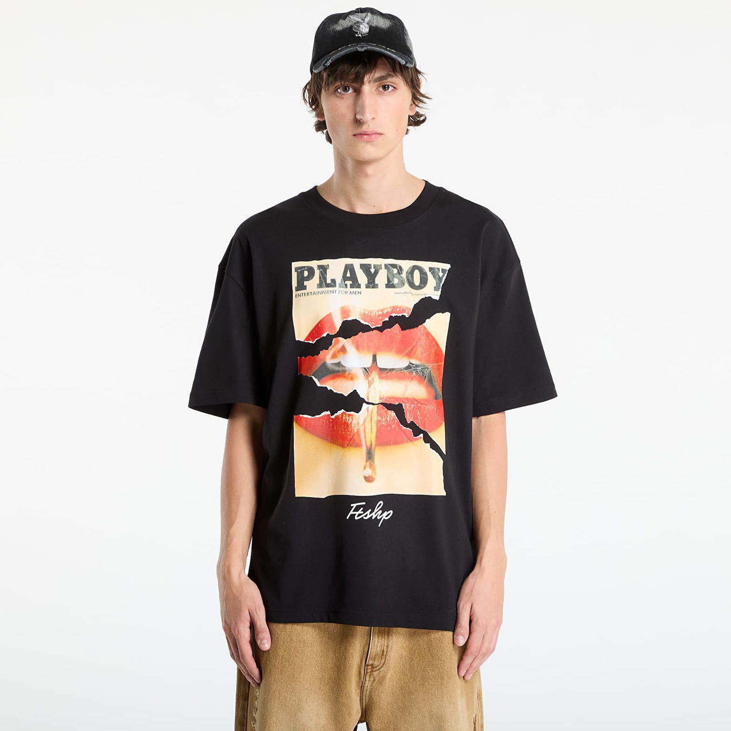 T-shirt Footshop Playboy x FTSHP Cover Tee 2013/11 UNISEX Black Sort | FTSHP_524, 0